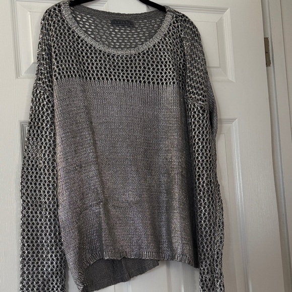 Velvet Metallic Gray Knit Sweater - Picture 1 of 5